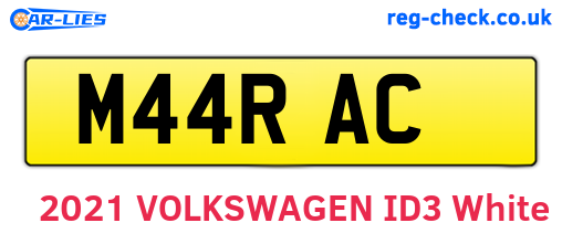 M44RAC are the vehicle registration plates.