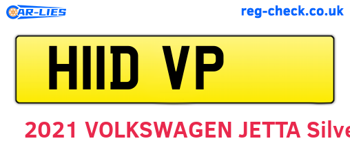 H11DVP are the vehicle registration plates.