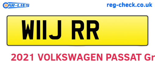 W11JRR are the vehicle registration plates.