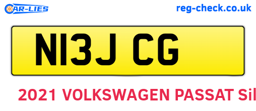 N13JCG are the vehicle registration plates.