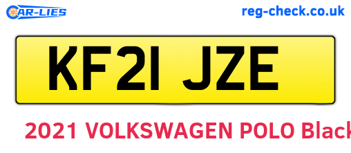 KF21JZE are the vehicle registration plates.