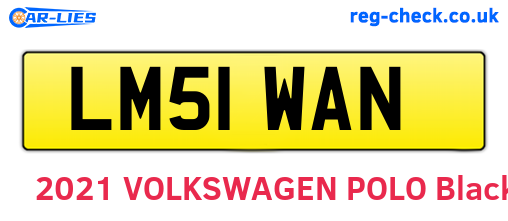 LM51WAN are the vehicle registration plates.