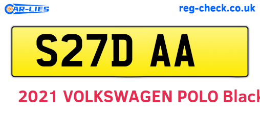 S27DAA are the vehicle registration plates.
