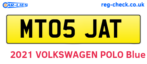 MT05JAT are the vehicle registration plates.