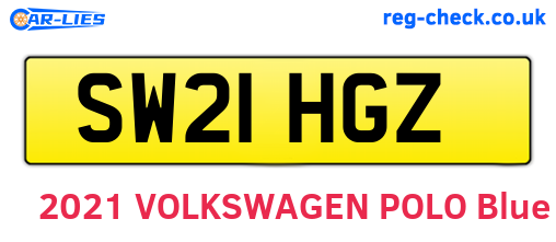 SW21HGZ are the vehicle registration plates.