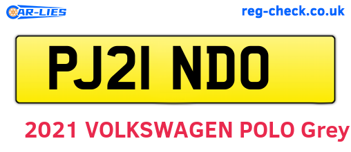 PJ21NDO are the vehicle registration plates.
