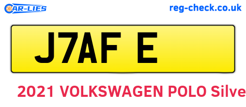 J7AFE are the vehicle registration plates.