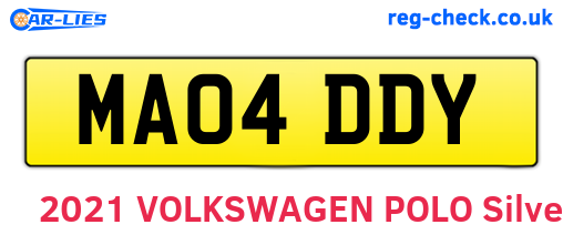 MA04DDY are the vehicle registration plates.