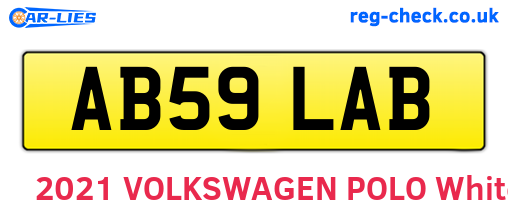AB59LAB are the vehicle registration plates.