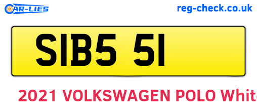 SIB551 are the vehicle registration plates.