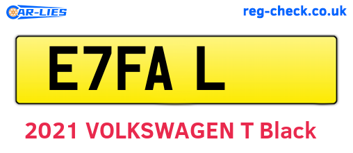 E7FAL are the vehicle registration plates.