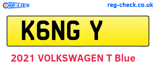 K6NGY are the vehicle registration plates.