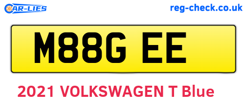 M88GEE are the vehicle registration plates.