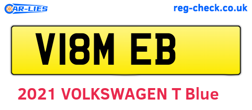 V18MEB are the vehicle registration plates.