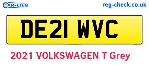DE21WVC are the vehicle registration plates.
