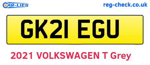 GK21EGU are the vehicle registration plates.
