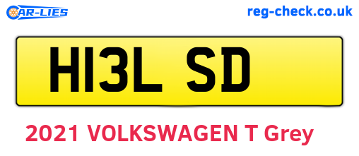 H13LSD are the vehicle registration plates.