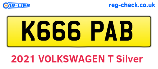 K666PAB are the vehicle registration plates.
