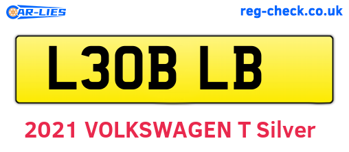 L30BLB are the vehicle registration plates.