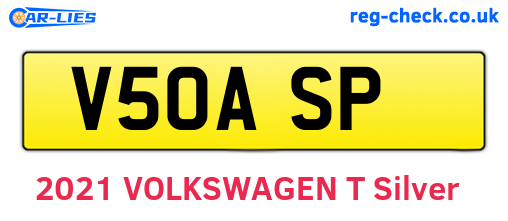 V50ASP are the vehicle registration plates.