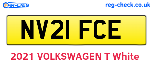 NV21FCE are the vehicle registration plates.