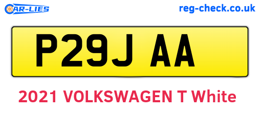 P29JAA are the vehicle registration plates.