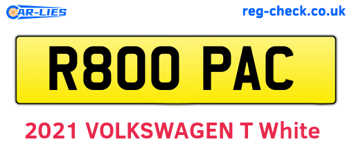 R800PAC are the vehicle registration plates.