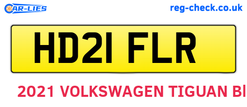HD21FLR are the vehicle registration plates.