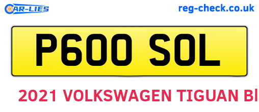 P600SOL are the vehicle registration plates.