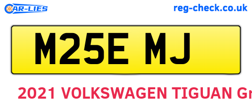 M25EMJ are the vehicle registration plates.