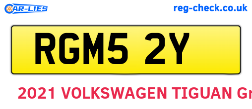 RGM52Y are the vehicle registration plates.