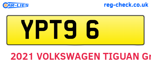 YPT96 are the vehicle registration plates.