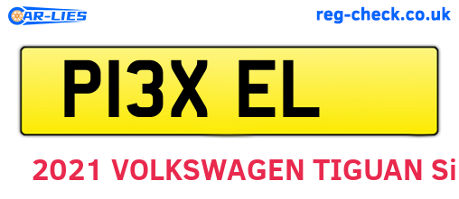 P13XEL are the vehicle registration plates.