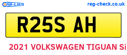 R25SAH are the vehicle registration plates.