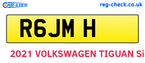 R6JMH are the vehicle registration plates.