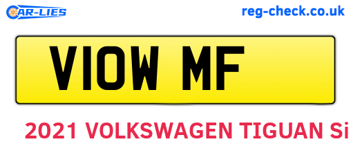 V10WMF are the vehicle registration plates.