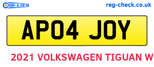 AP04JOY are the vehicle registration plates.