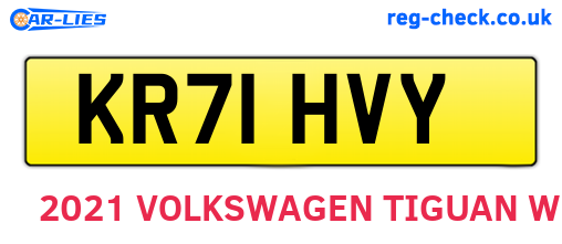 KR71HVY are the vehicle registration plates.