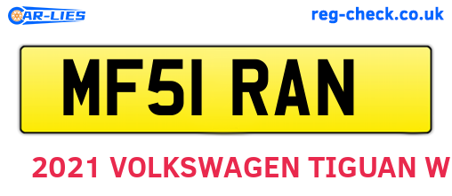 MF51RAN are the vehicle registration plates.