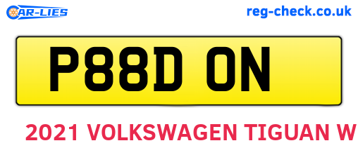 P88DON are the vehicle registration plates.