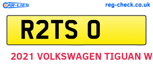 R2TSO are the vehicle registration plates.