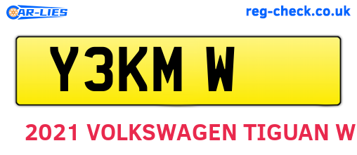 Y3KMW are the vehicle registration plates.