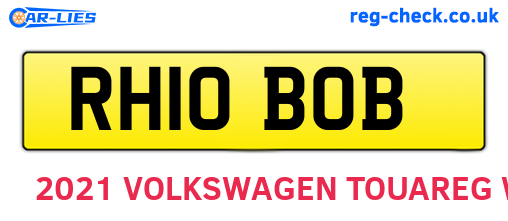 RH10BOB are the vehicle registration plates.