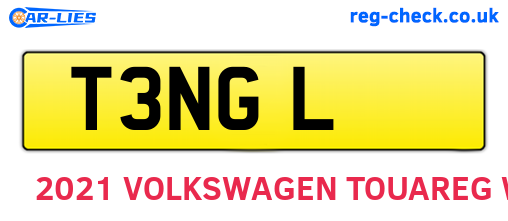 T3NGL are the vehicle registration plates.