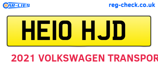 HE10HJD are the vehicle registration plates.