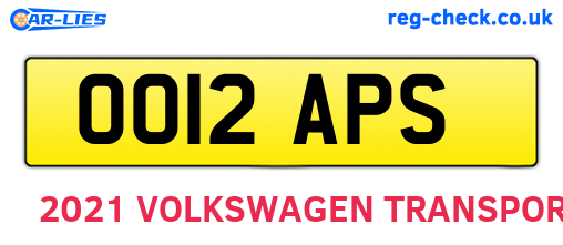 OO12APS are the vehicle registration plates.
