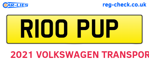 R100PUP are the vehicle registration plates.