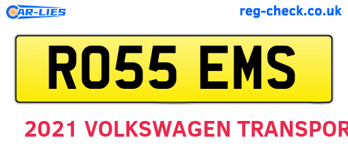 RO55EMS are the vehicle registration plates.