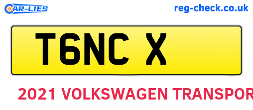T6NCX are the vehicle registration plates.