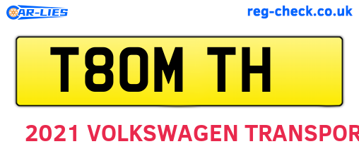 T80MTH are the vehicle registration plates.